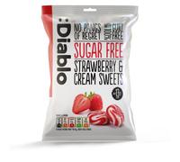 Diablo Strawberry & Cream Sweets |Sugar Free | Sweetened with Maltitol | Diabetic Hamper Available - Perfect for Gifting | 1 Packet 75g (Pack of 16)