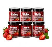 Diablo Strawberry Fruit Jam with Chia Seeds, No Added Sugar Jam Spread, 55% Real Fruit, No Added Preservatives, Halal Fruit Spread for Toast, Breakfast, Baking and Snacks - 230g, Pack of 6