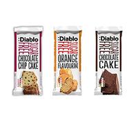 Diablo Sugar Free Cakes (Orange, Chocolate & Chocolate Chip) - Healthy Snacks Sweet Treat, Cakes & Desserts for All, Ideal for Snack Time, Tea & Party Treat, Halal & Kosher Approved - 200g (Pack of 3)