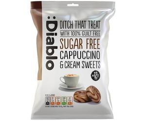 Diablo Sugar-Free Candy Cappuccino and Cream Sweets, Healthy Sweets Sweetened with Maltitol, Sugar-Free Treats for All Occasions, Ideal for Gift Boxes, Mother’s Day & Father’s Day - 75g, Pack of 1