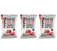 Diablo Sugar-Free Candy Strawberry & Cream, Healthy Sweets Sweetened with Maltitol, Sugar-Free Treats for All Occasions, Ideal for Gift Boxes, Mother’s Day & Father’s Day - 75g, Pack of 3