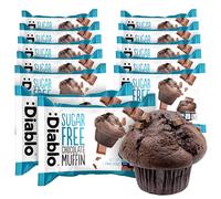 Diablo Sugar Free Chocolate Muffin Cupcake - Sweetened with Maltitol, Halal & Kosher Approved, Sugar Free Snacks - Perfect for Gifting, Birthdays, Special Occasions - 45g Each, Pack of 12