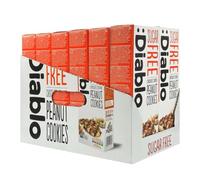 Diablo Sugar Free Chocolate Striped Peanut Cookies - Sugar Free Biscuits Snacks for All, Sweet Treats Sweetened with Maltitol, 150g (Pack of 12)