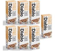 Diablo Sugar Free Cookies - Chocolate Striped Peanut Cookies Biscuits for All, Low Sugar Snacks, Sweetened with Maltitol, Ideal for Gifting, Festive Hampers, Holiday Events & Birthday - 150g Pack of 7