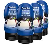 Diablo Sugar Free Dessert Sauce - Gluten-Free Syrup, Drizzle Sweetener, Keto Friendly Flavoring Topping, Perfect for Gifting, No Added Sugar - Blueberry, 350g, 12.35oz - 4 Packs