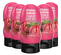 Diablo Sugar Free Dessert Sauce - Gluten-Free Syrup, Drizzle Sweetener, Keto Friendly Flavoring Topping, Perfect for Gifting, No Added Sugar - Strawberry, 355g 12.52oz - 5 Packs