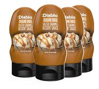 Diablo Sugar Free Dessert Sauce - Gluten-Free Syrup, Drizzle Sweetener, Keto Friendly Flavoring Topping, Perfect for Gifting, No Added Sugar - Salted Caramel, 360g, 12.70oz - 4 Packs