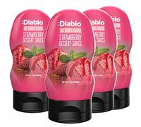 Diablo Sugar Free Dessert Sauce - Gluten-Free Syrup, Drizzle Sweetener, Keto Friendly Flavoring Topping, Perfect for Gifting, No Added Sugar - Strawberry, 355g 12.52oz - 4 Packs