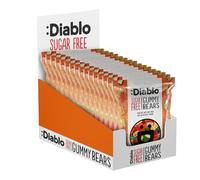 Diablo Sugar Free Gummy Bears - Fruity Gummy Sweets with Natural Colouring, Low Sugar Snacks Sweetened with Stevia, Ideal for Kids & Adults, Great for Sweet Hamper Gifts & Treats - 75g Pack of 16