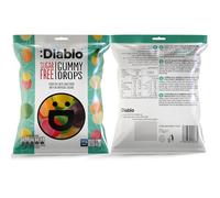 Diablo Sugar Free Gummy Drops - Fruity Gummy Sweets with Natural Colouring, Low Sugar Snacks Sweetened with Stevia, Ideal for Kids & Adults, Great for Sweet Hamper Gifts & Treats - 75g Pack of 2