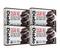 Diablo Sugar Free Sandwich Cookies - Extra Dark Cocoa Cookie with Vanilla Cream, Sugar Free Snacks, Maltitol-Sweetened for Everyday Enjoyment, Sweet Treats For All, 176g 4 Pack