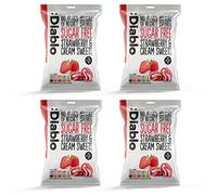 Diablo Sugar-Free Strawberry & Cream Candy, Sweetened Sweets - 75g, Pack 17
