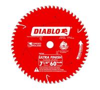 Freud D0760A Diablo 7-1/4" x 60-Tooth Ultra Fine Finishing Circular Saw Blade with 5/8" Arbor and Diamond Knockout Single Blade