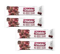 Diablo Yoghurt & Muesli Bar - No Added Sugar Healthy Snacks & Breakfast Bar Sweetened with Maltitol, Low Sugar Snacks Food, Great for Gifting, Work, School, or Travel - Cherry, 30g Each (Pack of 4)
