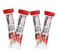 Diablo Yoghurt & Muesli Bar - No Added Sugar Healthy Snacks Breakfast Bar Sweetened with Maltitol, Low Sugar Snacks Food, Great for Gifting, Work, School, or Travel - Strawberry, 30g Each (Pack of 4)