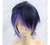 DIABOLIK LOVERS Sakamaki Reiji Short Purple Ombre Cosplay Wig Heat Resistant Synthetic Hair Wigs + Free Wig Cap