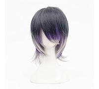 DIABOLIK LOVERS Sakamaki Reiji Short Purple Ombre Cosplay Wig Heat Resistant Synthetic Hair Wigs + Wig Cap