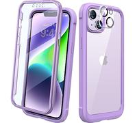 Diaclara Designed for iPhone 14 Case, Full Body Rugged Case with Built-in Touch Sensitive Anti-Scratch Screen Protector, with Camera Lens Protector for iPhone 14 6.1" (Peri Purple)