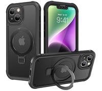 Diaclara Designed for iPhone 14 Case with Stand, Compatible with MagSafe Built-in Touch Sensitive Anti-Scratch Screen Protector, with Camera Lens Protector for iPhone 14 6.1" - Black
