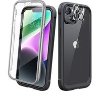 Diaclara Designed for iPhone 14 Plus Case, Full Body Rugged Case with Built-in Touch Sensitive Anti-Scratch Screen Protector, with Camera Lens Protector for iPhone 14 Plus 6.7" (Black)