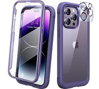 Diaclara Designed for iPhone 14 Pro Case, Full Body Rugged Case with Built-in Touch Sensitive Protector, with Camera Lens Protector for iPhone 14 Pro 6.1" (Royal Purple)