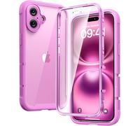 Diaclara Designed for iPhone 16 Plus Case, Full Body Rugged Case with Built-in Touch Sensitive Anti-Scratch Screen Protector, Upgraded [Full Camera Protection] for iPhone 16 Plus 6.7" (Pink)