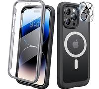 Diaclara Magnetic Designed for iPhone 14 Pro Case, Compatible with MagSafe Built-in Touch Sensitive Protector, with Camera Lens Protector for iPhone 14 Pro 6.1" - Black