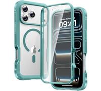 Diaclara Magnetic for iPhone 17 Pro Max Case 6.9-Inch, Fit for MagSafe, Full Body Bumper Case with Built-in Touch Sensitive Anti-Scratch Screen Protector, [Full Camera Protection] Flip Case(Turquoise)