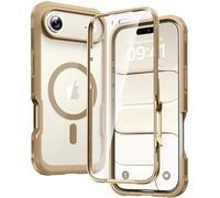 Diaclara Magnetic for iPhone Air Case 6.5-Inch, Fit for MagSafe, Full Body Bumper Case with Built-in Touch Sensitive Anti-Scratch Screen Protector, [Full Camera Protection] Phone Cover (Khaki Gold)