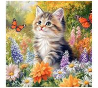 DIADAY Diamond Painting Kit for Adults Cat, Large Diamond Art 40x40cm | 5D Diamond Art Kits, DIY Crystal Gem Art Kit, Round Full Drill, Relaxing Craft Home Wall Decor Gift, Beginner Friendly