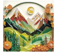 DIADAY Landscape Special Shape Diamond Art Kits for Adults, 5D Partial Crystal Rhinestone Diamond Dot Painting Kits Spring Landscape, DIY Crafts Home Wall Decor Gift Art 12 x 12 Inches/30x30cm