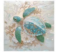 DIADAY Sea Turtle Special Shape Diamond Art Kits for Adults, 5D Turtle Partial Diamond Painting Kits, DIY Crystal Rhinestones Diamond Art Crafts for Adults, Home Wall Decor Gift 12 x 12 Inches