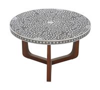 diadem round wooden coffee table with brown legs