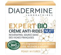 Diadermine - Expert Bio - Anti-Wrinkle Night Face Cream - Resveratrol and Seaweed Extract - For Mature Skin - 99% Natural Ingredients - Face Care - Anti-Ageing Care - Pot of 50 ml