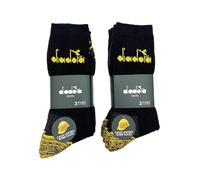 Diadora - 6 Pairs Unisex Reinforced Toe and Heel Terry Work Socks Half Leg - Extra Comfort New Model, gold, 43-46