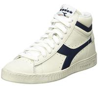 Diadora Game L HIGH Waxed, Gymnastics Shoe, White/Blue Caspian SEA,