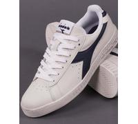 Diadora Mens Game Low Waxed Trainers - White Blue - 11