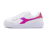 Diadora GAME STEP P LACQUERED PS Gymnastics Shoe, WHITE/PINK LEMONADE, 0 UK