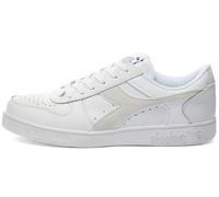 Diadora, Magic Basket Low Icona Leather Unisex Casual Sport Fashion Shoes, Total White, 7 UK
