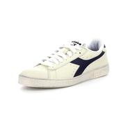 Diadora Men's Game L Low Waxed Gymnastics Shoe, White/Blue Caspian SEA, 10.5 UK