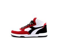 Diadora Men's Shoes, 101.178324 01 C8432 Raptor HIGH SL,White RED Black, Sneakers, Sport, Free time, Comfortable, Soft, Free time, Walking