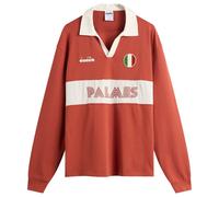 Diadora Men's x Palmes Legacy Long Sleeve Polo Brown Burnt Brick