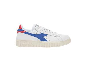 Diadora Shoes Game Step Premium Wax Trainers Leather Blend White/Blue Woman