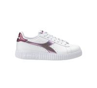 Diadora Shoes Step P Bright Reptile Trainers Faux Leather White/Pink Woman