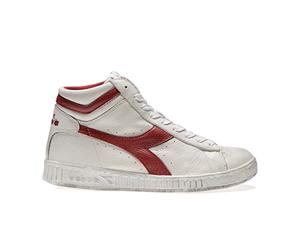 Diadora Unisex Adults’ Game L High Waxed Hi-Top Trainers, Bianco (C5147 Bianco/Rosso Peperone) , 9.5 UK (44 EU )