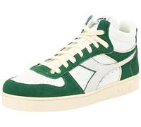 Diadora Unisex Magic Basket Demi Cut Suede Leather Gymnastics Shoe, White Leaf Green, 5.5 UK