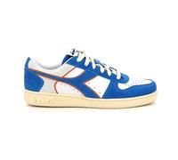 Diadora Unisex Magic Basket Low Suede Leather Gymnastics Shoe, Royal White, 4.5 UK