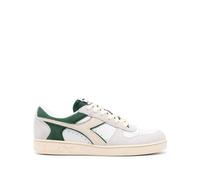 Diadora Unisex's Magic Basket Low Suede Leather Gymnastics Shoe, White Leaf Green, 10.5 UK