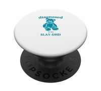 Diagnosed With Slay-DHD Funny Bear Vintage Mental Health PopSockets Swappable PopGrip