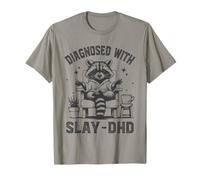 Diagnosed With Slay-DHD Funny Raccoon ADHD Awareness Month T-Shirt